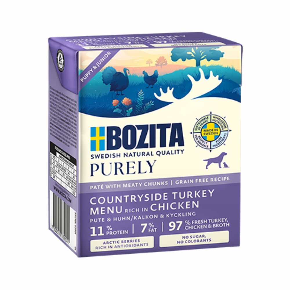 Bozita Purely Pate Duoprotein Puppy indyk z kurczakiem 370g karma mokra dla psa